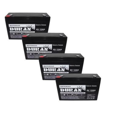 Imagem de Kit 4 Bateria Gel 6v 12ah Scooter Bike Elétrica Patinete - Duran