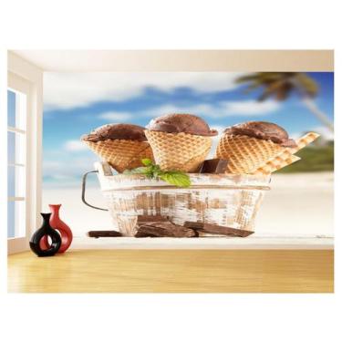 Imagem de Papel De Parede 3D Alimentos Sorveteria Sorvete 3,5M Al402 - Você Deco