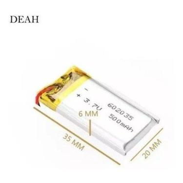 Imagem de Bateria 602035 Com 2 Fios 500mah 6mm X 20mm 35mm - bgb