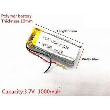 Imagem de Bateria 1000 Mah 3,7v Tamanho 10mm X 20mm X 50mm - bgb