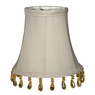 Imagem de Abajur Royal Designs com contas em formato de sino, cinza, 7,6 cm x 12,7 cm x 10 cm