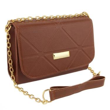 Imagem de Bolsa feminina transversal de ombro alça tiracolo - GF Griff, Caramelo