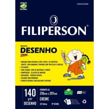 Imagem de Bloco Técnico sem Margem Desenho A4 140G 20 Folhas Creme Pacote com 5 