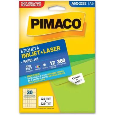 Imagem de Etiqueta A5 A5Q-2232 12 Folhas 22,0 X 32,0 MM Adesivo Permanente - Pim