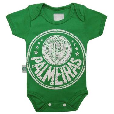 Imagem de Body Palmeiras Bebe Recem Nascido Oficial Escudo Revedor, Verde, M (3-