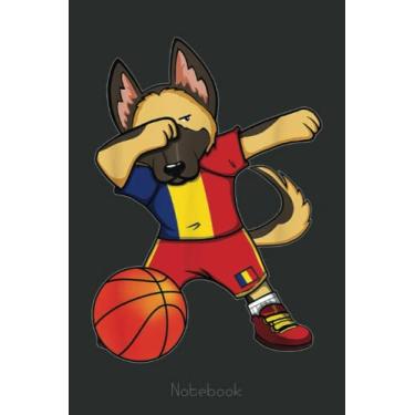 Imagem de Dabbing German Shepherd Romania Basketball Fans Sport Notebook: A blank lined basketball notebook 6x9 in 110 Pages that makes a fun basketball gift ... women's basketball, team basketball gifts