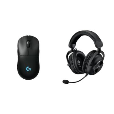 Imagem de Kit Mouse Gamer Sem Fio Logitech G PRO 2 com Tecnologia LIGHTSPEED Preto + Headset Gamer Sem Fio Logitech G PRO X 2 LIGHTSPEED Preto