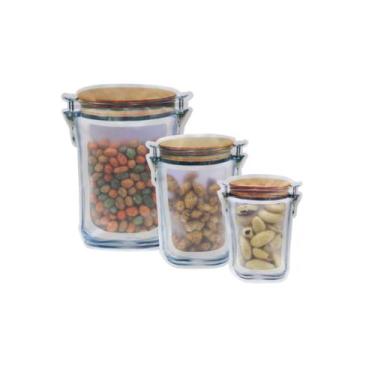 Imagem de Kit 3 Sacos Pote Hermético Zip para Alimentos Ecobag - NEW HAWAI