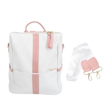 Imagem de Mochila, Grande Capacidade PU Couro Casual Casual Feminino Backpack Purse para Compras de Viagem de Trabalho (Rosa)
