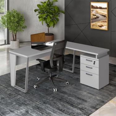 Imagem de Mesa Escritório 1,50m Gaveteiro 3 Gavetas e Chave F5 Office - F5 Offic