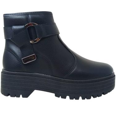 Imagem de Bota Feminina Coturno Casual Dia a Dia Tratorado Bico Redondo Salto Baixo Moleca 5351.103