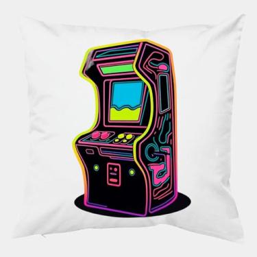 Imagem de Almofada Antialérgica 40X40 Premium - FLIPERAMA RETROWAVE NEON