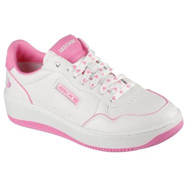 Imagem de Skechers Tênis feminino Sport Court 2.0-Made with Love, Branco/Rosa, 35