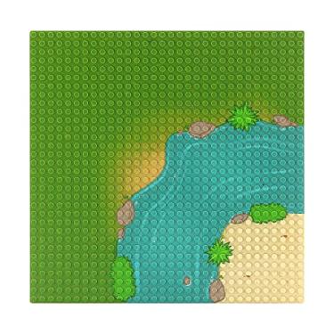 Imagem de Feleph Placa de base verde clássica de pasta, placas de base de estrada para blocos de construção, 25,4 x 25,4 cm, compatível com todas as principais marcas (curva)