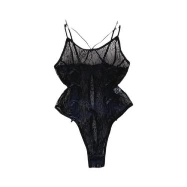Imagem de Body de Renda Cinza Sexy - Sem Alças, Mangas e Costas - Lingerie Femin