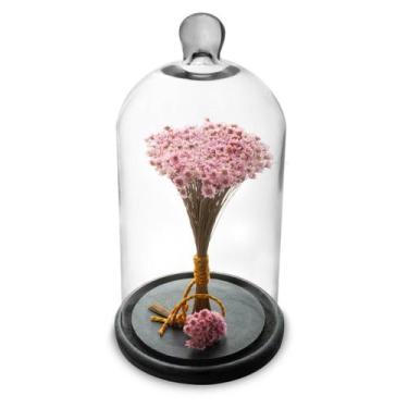 Imagem de Arranjo de Flores Secas Sempre Viva na Cupula - Pense Flores, Rosa