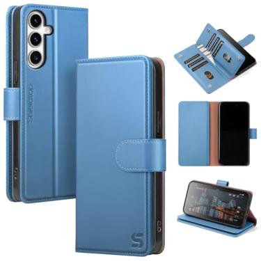 Imagem de Shieldtop Capa carteira compatível com Samsung Galaxy S23 5G com suporte para cartão, mulheres e homens com bloqueio de RFID, capa protetora flip TPU com compartimentos para cartão de crédito, capa de