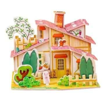 Imagem de Quebra-Cabeça 3D Infantil Tridimensional Criativo Educativo para Montagem de Ambientes (Casa da Fazenda) (Casa da Fazenda)