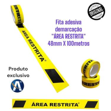 Imagem de Fita Adesiva Amarela Área Restrita 48Mmx100M