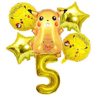 Imagem de Conjunto De Balões De Aniversário Pokémon Pikachu Squirtle Charmander 