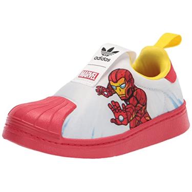 Imagem de adidas Originals Tênis masculino Superstar Classic cano baixo, Branco/vermelho vívido/amarelo, 6 Toddler