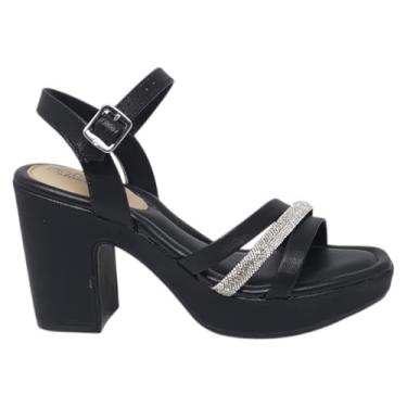 Imagem de Sandália Plataforma Salto Alto Brilho 7203.104 - Preto - 40