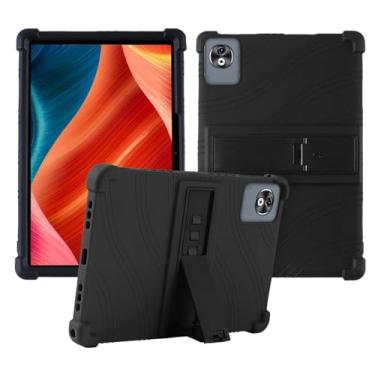 Imagem de Capa para tablet DOOGEE T40 Pro de 12 polegadas, capa protetora de silicone macio, adequada para crianças, suporte ajustável, 4 cantos, à prova de choque, preta