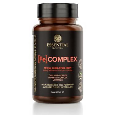 Imagem de Fe Complex Ferro Quelado + Vitamina C Essential Nutrition – Suplemento de Ferro para Imunidade, Energia e Absorção Eficiente – 90 Cápsulas