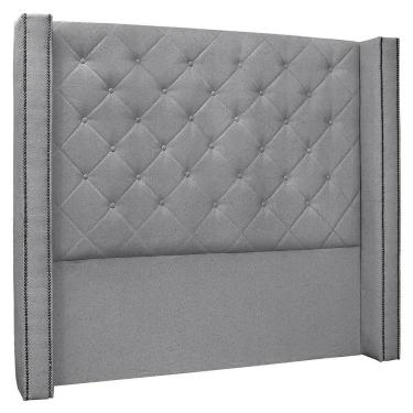 Imagem de Cabeceira Casal Queen Cama 160cm Louise S06 Linho Cinza - Mpozenato