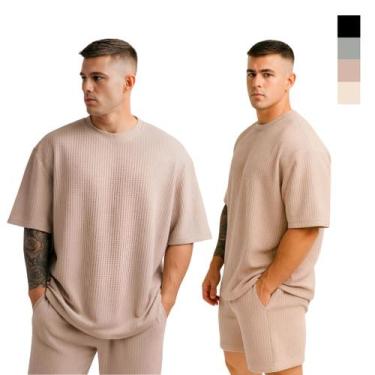 Imagem de Camiseta Oversized Masculina Casual Básica Lisa Premium Envio Rapido -
