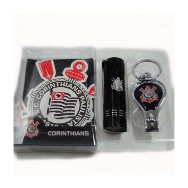 Imagem de Kit Corinthians Com Chaveiro Lanterna e Cortador de Unha