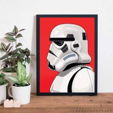 Imagem de Quadro Desenho Stormtrooper Perfil 24X18Cm - Com Vidro - Quadros On-Li