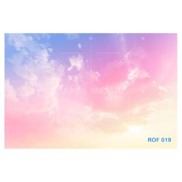 Imagem de Papel De Teto Céu Azul Nuvem Cores Dia Manhã 3,5M Rof19 - Você Decora