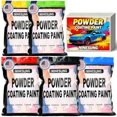 Imagem de ninesung Tinta de revestimento em pó de 5 cores | Revestimento em pó perfeito para superfícies metálicas | Tintas de carro | Materiais de construção | Tinta em pó para estruturas de aço, fábricas