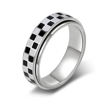 Imagem de Udolfly Anéis Fidget para Ansiedade Feminina, Ansiedade, Ansiedade, Alivia o Estresse, 7, Metal, Sem pedra preciosa