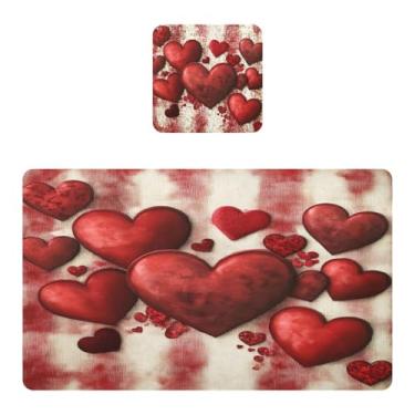 Imagem de Burbuja Jogo americano conjunto de 2, tapetes de mesa de cozinha antiderrapantes e resistentes ao calor à prova d'água para mesa de jantar, laváveis, 30 x 45 cm