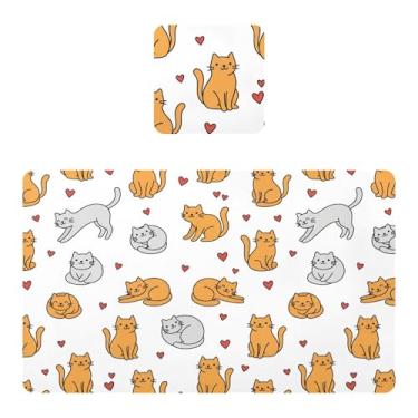 Imagem de Burbuja Jogo americano conjunto de 2, tapetes de mesa de cozinha de PVC antiderrapantes resistentes ao calor à prova d'água para mesa de jantar, laváveis, 30,5 x 45,7 cm