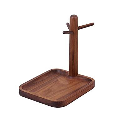 Imagem de Suporte de joias organizador de joias Suporte de armazenamento de chaves de entrada de nogueira rack de joias cabide de chaves colar pulseira anel relógio rack de armazenamento exibição de joias (cor