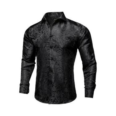 Imagem de Camisa De Casamento E Formatura Masculina De Luxo Em Poliéster Roxo Co