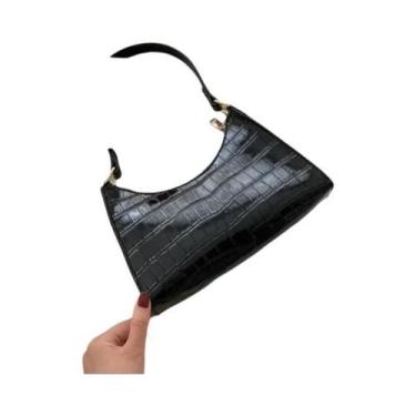 Imagem de Bolsa De Ombro Feminina Pequena Em Couro PU Com Padrão De Jacaré, Bols