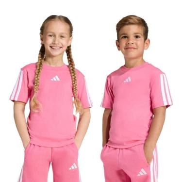 Imagem de Camiseta Adidas Essentials 3 Stripes Infantil - Pink 5-6-Unissex