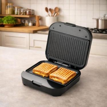 Imagem de Sanduicheira Elétrica 110V 220V 800W Aquecimento dos Dois Lados Termos