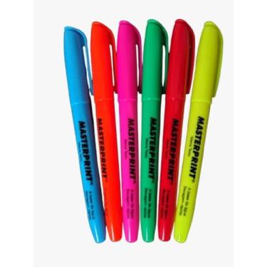 Imagem de Caneta Marca Texto Ponta Chanfrada MP612 MP Amarela, Verde, Azul, verm