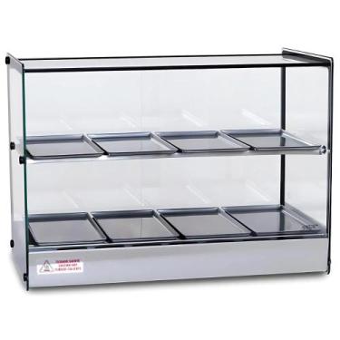 Imagem de Estufa Vitrine Elétrica Reta Dupla Quente 8 Bandejas Aço Inox EVR Tita