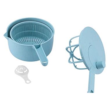 Imagem de Secador de frutas, escorredor de vegetais de plástico, centrifugador de salada para cozinha para casa(azul)
