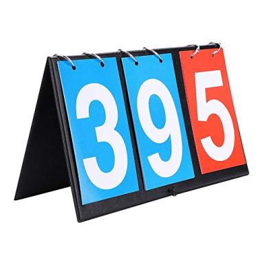 Imagem de Vbestlife Placar de mesa flip de 2/3/4 dígitos portátil flip quadro de pontuação esportivo contador de pontuação para tênis de mesa, basquete, futebol, beisebol, vôlei (3 dígitos) Flip Scoreboard