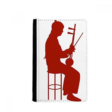Imagem de China Erhu Player Ilustração Padrão Passaporte Notecase Burse Carteira Carteira Carteira Carteira Porta-cartões