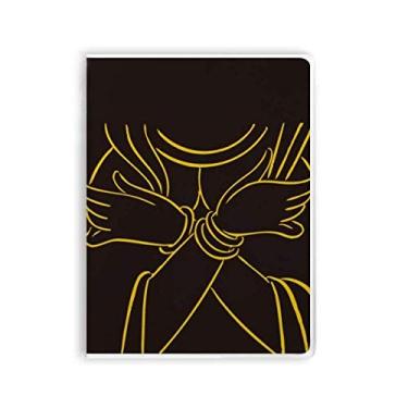 Imagem de Diário de capa macia com estampa de busto e mão religião budismo