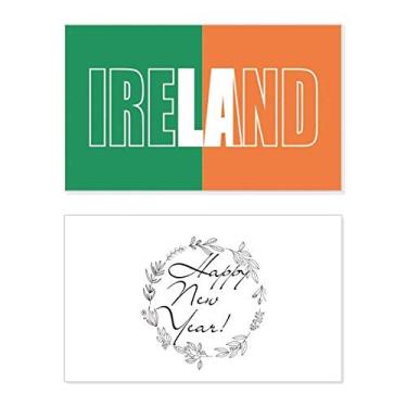 Imagem de Bandeira do país da Irlanda com nome do festival de ano novo cartão de felicitações mensagem de abençoamento presente