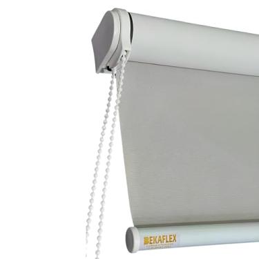 Imagem de Cortina Blackout Persiana para portas e janelas de quarto sala cozinha escritório varanda decoração elegante cor branco preto cinza bege | Bekaflex (Cinza, 1,60 L X 1,20 A)